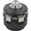 Kipp Centering Clamp w/Hexagonal Segments, Style B, D=14.5, D1=M04, D4=4.3, Hardened, Steel, Black Oxidized, (Qty. 1), K0358.201504