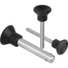 Kipp Locking Pin w/Mushroom Grip and Axal Lock, D1=6, L=10, Thermoplastic, (Qty. 1), K0365.2506010