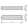 Kipp Parallel Key DIN 6885, Style A, B=3, L=18, H=3, Steel, (10/Pkg.), K0696.03X18