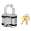 Master Lock Wide Commercial Magnum Laminated Steel Padlock, Alike-Keyed, No 2532, 1 in Shackle Height, 2 in Body Width, Silver, 6/EA #M5KASTS-0303