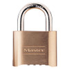Master Lock No. 175 Combination Brass Padlock, 5/16 in dia, 1 in L x 1 W, Brass, 4/EA #175DCOM