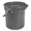 Rubbermaid Brute Round Bucket, 10 qt, Gray, 1/EA #FG296300GRAY