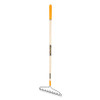 True Temper Bow Rake, Steel, 16 Tines, 57 in Straight Fiberglass Handle with Cushion End Grip, 1/EA #2811500