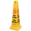 Rubbermaid Safety Cones, Multi-Lingual "Wet Floor", 36 in, Yellow, 1/EA #FG627677YEL