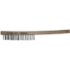 Anchor Brand Hand Scratch Brush, 3 x 19 rows, Stainless Steel Wire, Curved Wood Handle, 1/EA #388SS