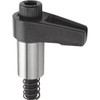 Kipp Hook Clamp w/Ground Shank, Style A, Carbon Steel, M10X65, R=30, D=20, Tempered, Black Oxidized (Qty. 1), K0014.110030