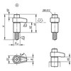 Kipp Hook Clamp w/Ground Shank, Style A, Carbon Steel, M10X65, R=30, D=20, Tempered, Black Oxidized (Qty. 1), K0014.110030