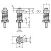 Kipp Hook Clamp w/Collar, D1=M08, R=20, H=35-45, Carbon Steel, Oxidized (Qty. 1), K0015.08020