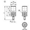 Kipp Clamping Hook Holder w/Hexagon, Style B, D1=M12, D2=M12, L=80, Carbon Steel, Black Oxidized (Qty. 1), K0017.12080