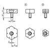 Kipp Chock Clamp, Hexagon, D=M12, Style A Mild, Steel, Black Oxidized Finish, (Qty. 1), K0023.10