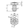 Kipp Cam Screw Hexagon, Brass, D=M04X10, Carbon Steel, Black Oxidized Finish, (Qty. 1), K0026.04