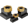 Kipp Cam Screw Hexagon, Brass, w/T-Slot, D=M8,N=12, Carbon Steel, Black Oxidized Finish, (Qty. 1), K0027.12