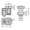 Kipp Cam Screw Hexagon, Brass, w/T-Slot, D=M8,N=12, Carbon Steel, Black Oxidized Finish, (Qty. 1), K0027.12