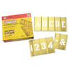 C.H. Hanson Brass Stencil Letter & Number Set, Brass, 4 in, 1/ST #10071