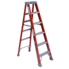 Louisville Ladder FM1500 Series Fiberglass Twin Front Ladder, 3 ft x 17-3/8 in , 300 lb Capacity, 1/EA #FM1503