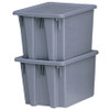 Rubbermaid Stack & Nest Palletote Boxes, 1.3 cu ft, 15-1/2 in x 19-1/2 in x 10 in, Gray, 1/EA #FG172100GRAY