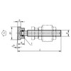 Kipp Thrust Screw w/Thrust Pad, M08X43, Steel, Oxidized, (10/Pkg.), K0688.08X43