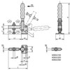 Kipp Toggle Clamp, M06X50, F2=1650, Horizontal w/Flat Foot & Adjustable Clamping Spindle, Steel, Orange Plastic (1/Pkg.), K0058.0150