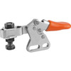  Kipp Toggle Clamp Mini, Horizontal w/Straight Foot & Adjustable Clamping Spindle, M05X20, F1=250, Steel, Orange Plastic (1/Pkg.), K0068.0050