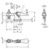  Kipp Toggle Clamp Mini, Horizontal w/Straight Foot & Adjustable Clamping Spindle, M05X20, F1=250, Steel, Orange Plastic (1/Pkg.), K0068.0050