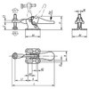 Kipp Toggle Clamp Mini, Horizontal w/Flat Foot & Fixed Clamping Spindle, M05X20, F1=500,  Steel, Orange Plastic (Qty. 1), K0070.0050