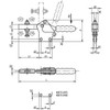 Kipp Toggle Clamp Standard, Horizontal w/Straight Foot & Adjustable Clamping Spindle, M05X20, F1=500, Steel, Orange Plastic (1/Pkg.), K0072.0075