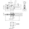 Kipp Toggle Clamp Standard, Horizontal w/Flat Foot & Adjustable Clamping Spindle, M05X35, F1=500, Steel, Orange Plastic (1/Pkg.), K0074.0075