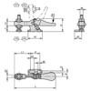 Kipp Toggle Clamp Standard, Horizontal w/Flat Foot & Fixed Clamping Spindle, M05X35, F1=750, Steel, Orange Plastic (Qty. 1), K0075.0075