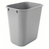 Rubbermaid Deskside Wastebaskets, 41-1/4 qt, Plastic, Gray, 1/EA #FG295700GRAY