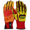 Boss Synthetic Leather Palm with Red Silicone Grip and Spandex Back - TPR Impact Protection, 2X-Large, 6 Pairs #120-MP2415/XXL