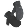 Caiman Black Deer Split Leather Palm Mitten with Fleece Back and Heatrac Insulation, XX-Small, 6 Pairs #1396-1