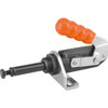 Kipp Push-Pull Clamp, w/Mounting Bracket, Standard, F2=4000, Galvanized Steel, Orange Plastic (Qty. 1), K0084.0450