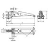 Kipp Pneumatic Clamp, Horizontal , F2=1,600, Style A, Steel,  (Qty. 1), K0089.0075