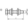 Kipp Clamping Spindle Rigid,  Form B, M=M06X25, Steel (10/Pkg.), K0101.106025