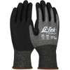 G-Tek PolyKor X7 Seamless Knit PolyKor X7 Blended Glove with Nitrile Coated MicroSurface Grip on Palm & Fingers, Touchscreen Compatible, Black, Large, 12 Pairs #16-278/L