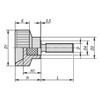 Kipp Knurled Screw, D=M04X20, D1=18, H=13.5, Thermoset, Steel (10/Pkg.), K0141.04X20