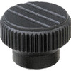 Kipp Knurled Knob, Size 0, D=M03, H=11.5, Brass, Thermoplastic, Black (10/Pkg.), K0110.0003