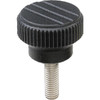 Kipp Knurled Knob, Size 0, D=M03X10, H=11.5, Stainless, Thermoplastic, Black (10/Pkg.), K0110.0003X10