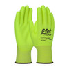 G-Tek PolyKor Hi-Vis Seamless Knit PolyKor Blended Glove with Polyurethane Coated Flat Grip on Palm & Fingers, Hi-Vis Yellow, Large, 12 Pairs #16-520HY/L