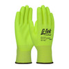 G-Tek PolyKor Hi-Vis Seamless Knit PolyKor Blended Glove with Polyurethane Coated Flat Grip on Palm & Fingers, Hi-Vis Yellow, Small, 12 Pairs #16-520HY/S