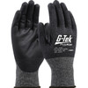 G-Tek PolyKor Seamless Knit PolyKor Blended Glove with Polyurethane Coated Flat Grip on Palm & Fingers, 21 Gauge, Touchscreen Compatible, Black, Large, 12 Pairs #16-541/L