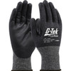 G-Tek PolyKor Seamless Knit PolyKor Blended Glove with Polyurethane Coated Flat Grip on Palm & Fingers, 21 Gauge, Touchscreen Compatible, Black, Medium, 12 Pairs #16-541/M