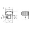 Kipp Knurled Knob, w/o Increments, Size 1, Form A, D=5, D1=21, H=22, Thermoplastic, Traffic Red (Qty. 1), K0248.11056