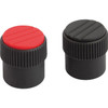 Kipp Knurled Knob, w/o Increments, Size 2, Form A, D=6, D1=26, H=26, Thermoplastic, Black Gray (Qty. 1), K0248.1206