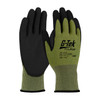 G-Tek PolyKor Seamless Knit PolyKor Blended Glove with Polyurethane Coated Flat Grip on Palm & Fingers, Green, Large, 12 Pairs #16-665/L