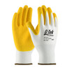 G-Tek PolyKor Seamless Knit PolyKor Blended Glove with Latex Coated Crinkle Grip on Palm & Fingers, White, Medium, 12 Pairs #16-813/M