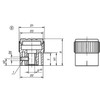 Kipp Knurled Knob, w/Markings, Size 1, Form B, D=5, D1=21, H=22, Thermoplastic, Light Gray (Qty. 1), K0248.21055