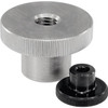 Kipp Knurled Nut, High Style, D=M10, D1=36, H=23, Free-Cutting Steel, Black Oxidized, (10/Pkg.), K0143.10