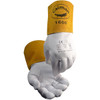 Caiman Premium Goat Grain TIG Welder's Glove with a 4" Gold Extended Cuff, Natural, Small, 6 Pairs #1600-3