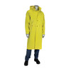 Flex Ribbed PVC 48" Jacket with Hood, 0.65 mm, PVC/Polyester, Detachable Hood, Yellow, 5X-Large, 1 EA #201-650C/5X